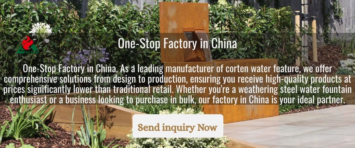 corten water fountain for sale